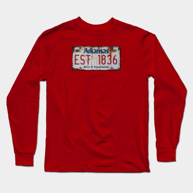 Arkansas - Land of Opportunity Plate Long Sleeve T-Shirt by rt-shirts